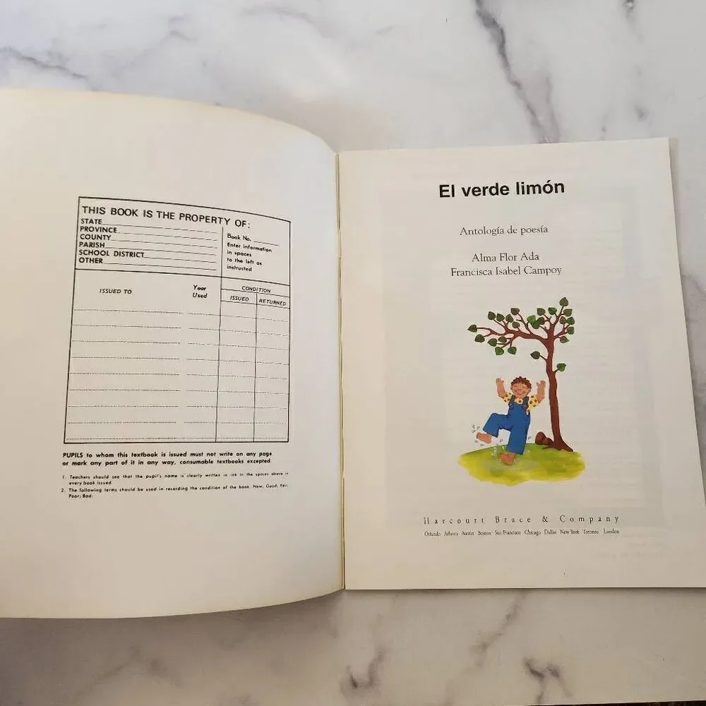 El verde limon children's Spanish story book fiction poems